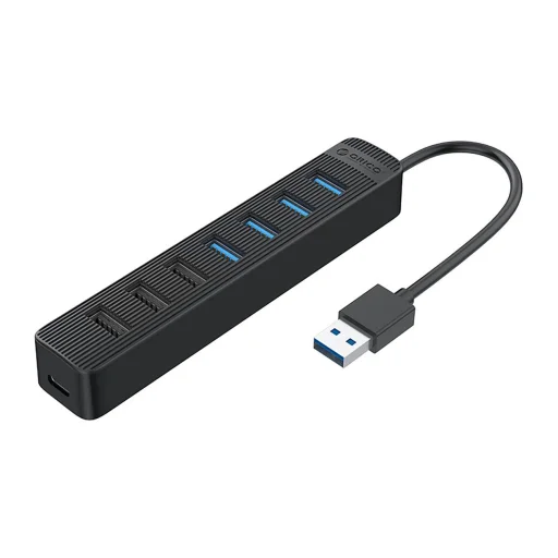 Orico TWU32-4A USB-A 3.0 hub / 4x USB-A 3.0 + 3x USB-A 2.0 + USB-C 5V/3A - fekete - 4