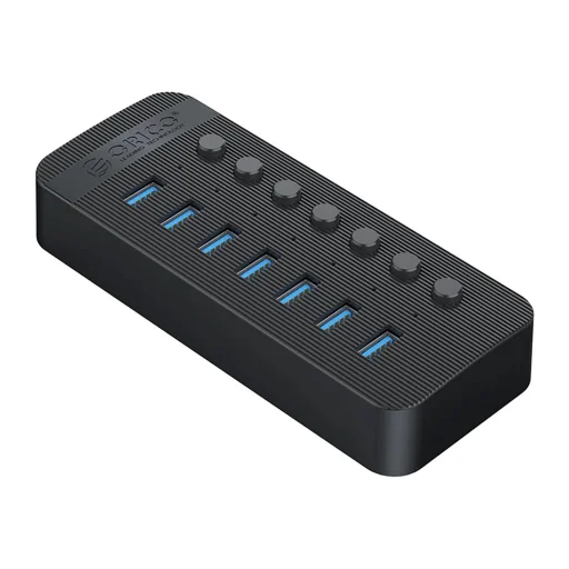 Orico CT2U3-7AB 7x USB-A 3.0 Hub kapcsolókkal - Fekete - 1