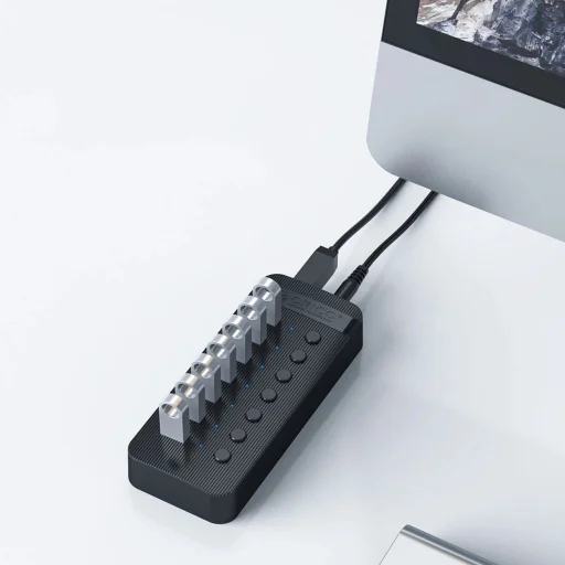 Orico CT2U3-13AB 13x USB-A 3.0 Hub kapcsolókkal - Fekete - 5