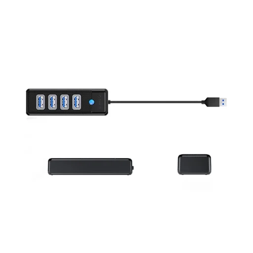 Orico PW4U-U3 USB-A / 4x USB-A 3.0 HUB - fekete - 3