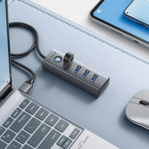 Orico PDD4U-U3 4x USB-A 3.0 Hub - szürke - 3