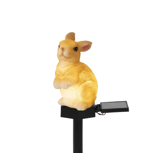 Home MX671N napelemes kerti nyúl lámpa, 1 db melegfehér LED, akkumulátor, műgyanta, leszúrható - 1