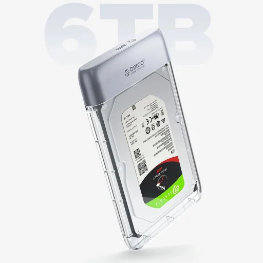 Orico TX25C3 2.5" HDD/SSD USB-C 5Gb/s lemezmeghajtó - Átlátszó - 4