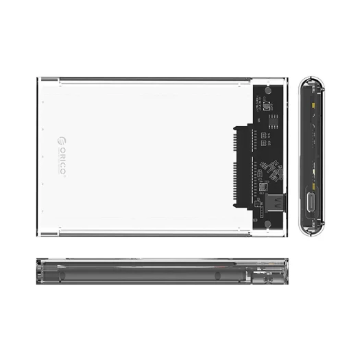 Orico 2139C3 2.5" HDD/SSD USB-C 5Gb/s Lemezmeghajtó - Átlátszó - 3