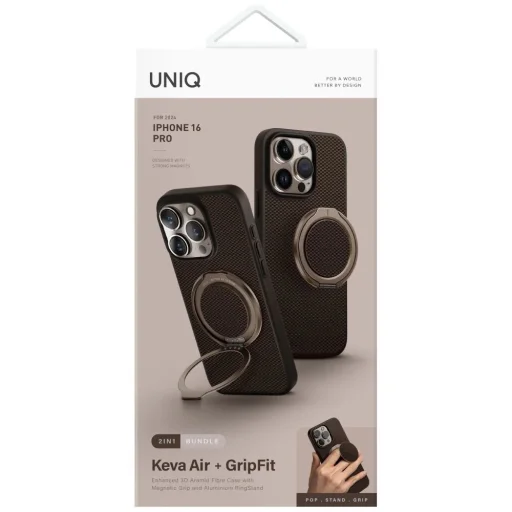 Uniq Keva Air Magclick Charging GripFit tok iPhone 16 Pro - Barna - 6