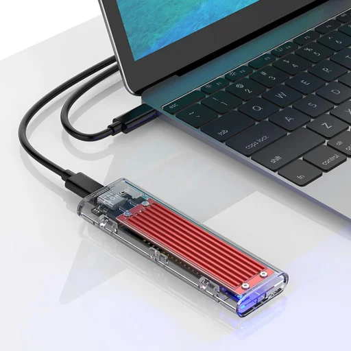 Orico TCM2-C3 M.2 NVME - USB-C 10Gb/s Merevlemez külső ház - Piros - 4