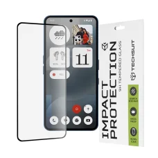  Techsuit - 111D Teljes Fedésű / Teljes Ragasztású Üveg - Nothing Phone (3a) - Fekete üvegfólia