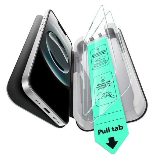  iPhone 13 / 13 Pro / 14 / 16e Átlátszó Edzett Üveg ESR UltraFit 2-pack üvegfólia - 3