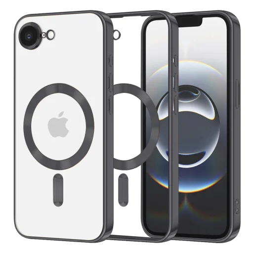  Techsuit - Luxuskristály MagSafe - iPhone 16e - Fekete tok - 1