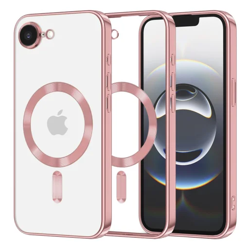  Techsuit - Luxus Kristály MagSafe - iPhone 16e - Rózsaszín tok - 1