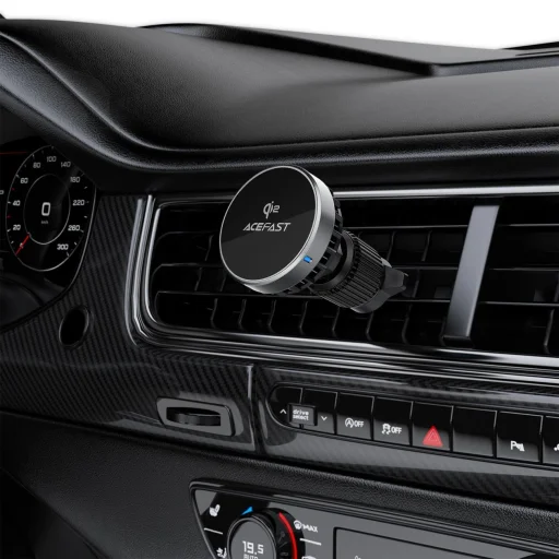 Acefast D40 Autós Tartó Qi2 15W Mágneses Töltővel Szellőzőbe - Fekete - 6