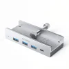 Orico MH4PC Hub bilincsre szerelhető USB-C / 3x USB-A 3.0 + 1x USB-C 3.0 - Ezüst thumbnail