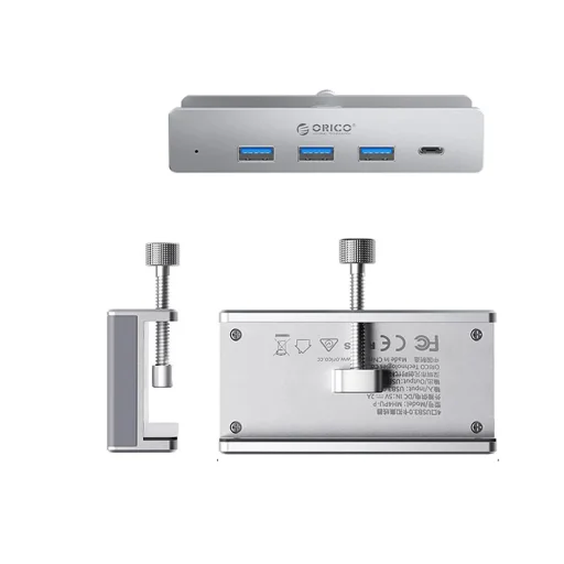 Orico MH4PC Hub bilincsre szerelhető USB-C / 3x USB-A 3.0 + 1x USB-C 3.0 - Ezüst - 2