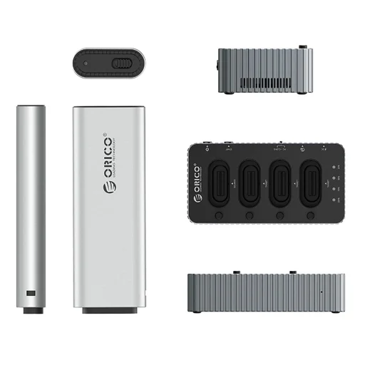 Orico IT48N-C 4-lemezes dokkoló állomás M.2 NVME klónozási funkcióval - Szürke - 2
