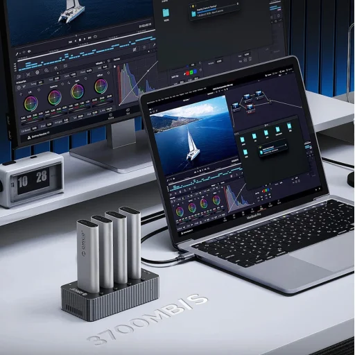 Orico IT48N-C 4-lemezes dokkoló állomás M.2 NVME klónozási funkcióval - Szürke - 3