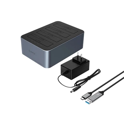 Orico 6646C3-C 4-meghajtós dokkolóállomás offline klónozási funkcióval 2.5"/3.5" SATA HDD/SSD - Szürke - 2