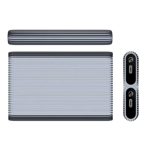 Orico AM2C3-2N Kétlemezes Tároló M.2 NVME USB-C 3.2 10Gb/s Meghajtókhoz - Szürke - 2