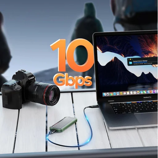 Erősített Orico OTPX-G2 M.2 NVMe/SATA SSD USB-C 3.2 taktikai - szürke-zöld ház - 3