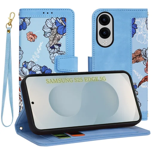 Techsuit - FlipCraft - Samsung Galaxy S25 Edge - Élénk Kék tok - 1