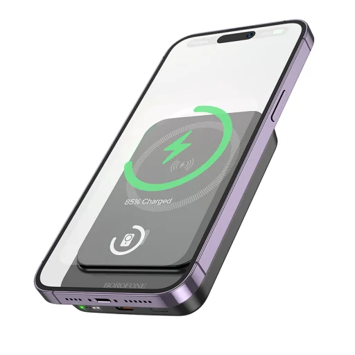 Borofone Power Bank 10000mAh BJ63A Nimble - Type C - PD 20W mágneses indukciós töltéssel fekete - 1