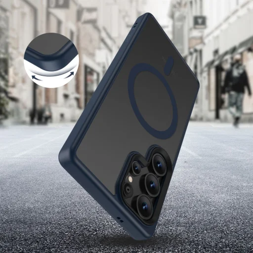 Tech-protect Magmat Magsafe Galaxy S25 Ultra Matte Sötétkék tok - 4