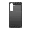 Szilikon fliptok Carbon Case Samsung Galaxy S25 Edge - fekete tok - 3