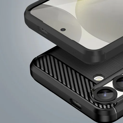 Szilikon tok Carbon Case iPhone 16e - fekete tok - 16