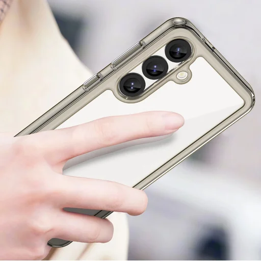 Outer Space Case Samsung Galaxy S25 Edge tok - rugalmas kerettel, félig átlátszó, fekete - 3