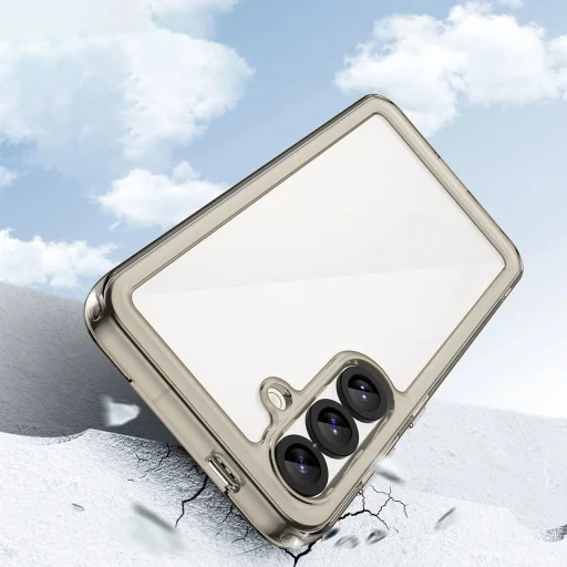 Outer Space Case Samsung Galaxy S25 Edge tok - rugalmas kerettel, félig átlátszó, fekete - 7