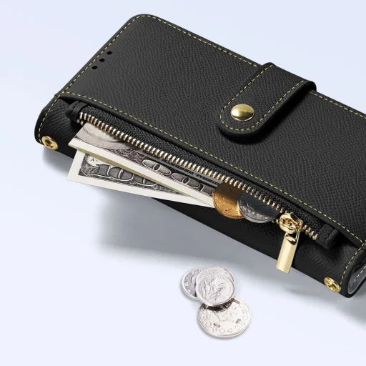  iPhone 15 Pro Fekete Dux Ducis Lawa bőrtok - 9