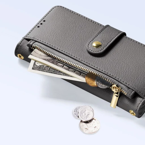  iPhone 15 Pro Max Szürke Dux Ducis Lawa bőrtok - 3