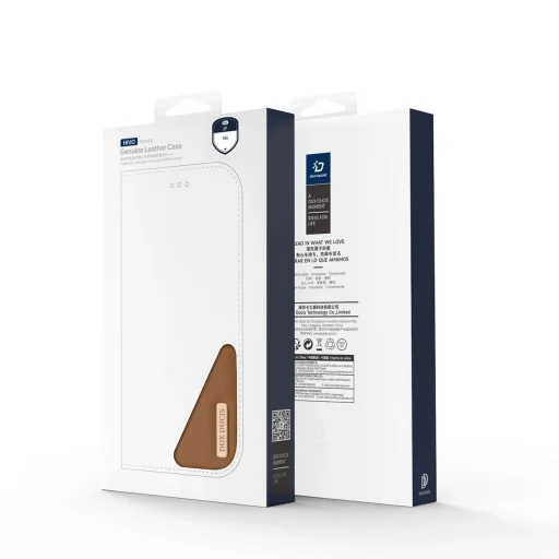  iPhone 16e Barna Dux Ducis Hivo fliptok RFID védelemmel - 3