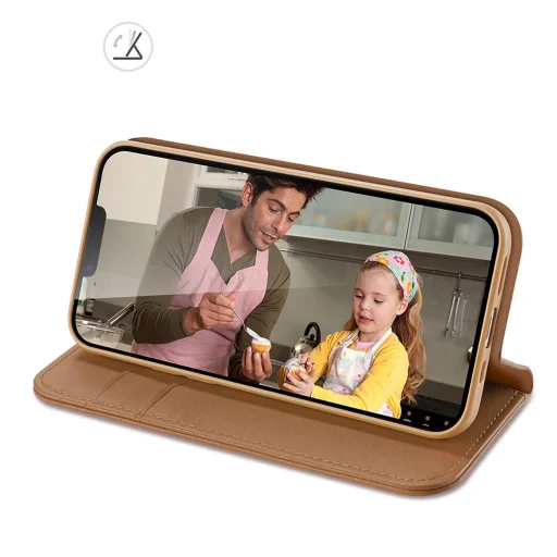  iPhone 16e Barna Dux Ducis Hivo fliptok RFID védelemmel - 7