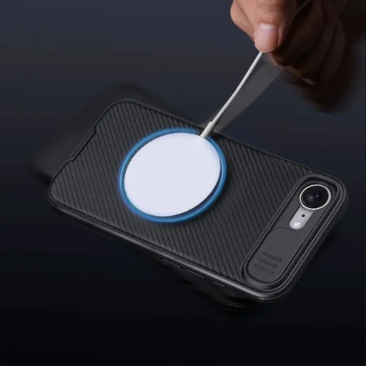 Nillkin CamShield Pro Mágneses tok iPhone 16e - Fekete tok - 15