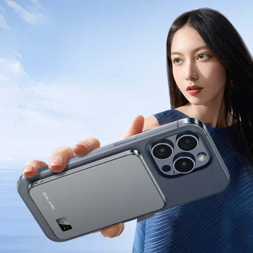 Blavec Power Bank 10000mAh BJ01 Slim 15mm - Typ C - 22,5W mágneses Magsafe 3 az 1-ben (PBBJ01-MC10G) szürke - 6