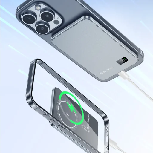 Blavec Power Bank 10000mAh BJ01 Slim 15mm - Typ C - 22,5W mágneses Magsafe 3 az 1-ben (PBBJ01-MC10G) szürke - 9