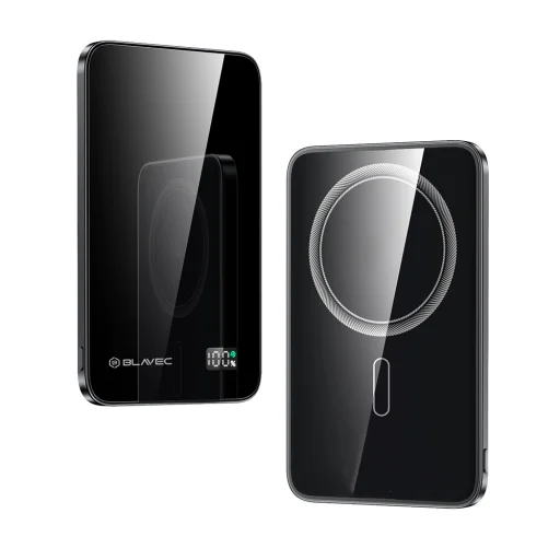 Blavec Power Bank 5000mAh BJ02 Slim 15mm - Typ C - 22,5W mágneses Magsafe 3 az 1-ben (PBBJ02-MC5B) fekete - 7