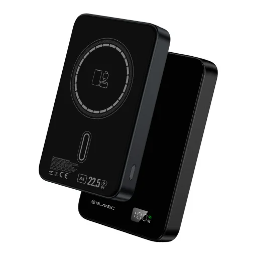 Blavec Power Bank 5000mAh BJ02 Slim 15mm - Typ C - 22,5W mágneses Magsafe 3 az 1-ben (PBBJ02-MC5B) fekete - 1