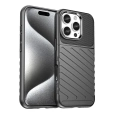 Thunder Case tok iPhone 16e szilikon páncél tok - fekete