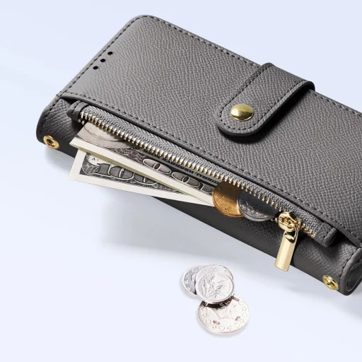  iPhone 16 Szürke Dux Ducis Lawa bőrtok - 8