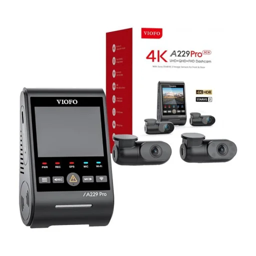 VIOFO A229 Pro 3CH Autós Kamera 4K + 2k + 1080p WiFi, GPS - 1