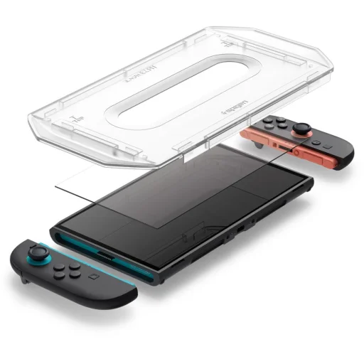 Edzett üveg Spigen Glas.tr „EZ Fit” 2-csomag Nintendo Switch 2 átlátszó üvegfólia - 6