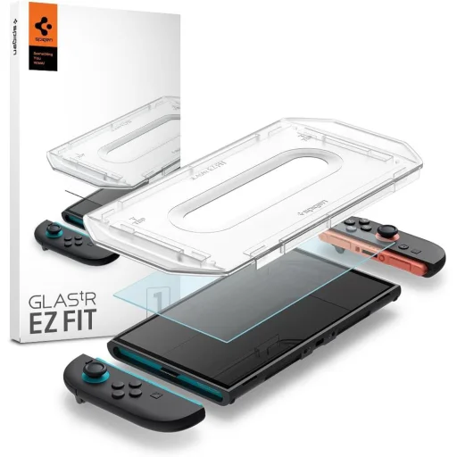 Edzett üveg Spigen Glas.tr „EZ Fit” 2-csomag Nintendo Switch 2 átlátszó üvegfólia - 1