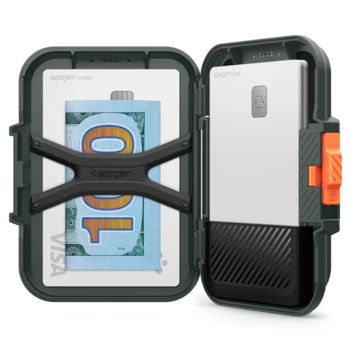 Spigen Lock Fit Magsafe Univerzális Mágneses Kártyatartó Katonai Zöld - 13
