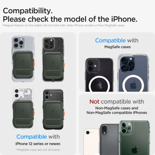 Spigen Lock Fit Magsafe Univerzális Mágneses Kártyatartó Katonai Zöld - 14