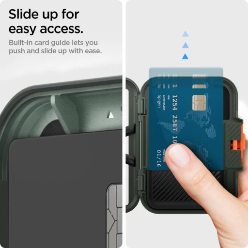 Spigen Lock Fit Magsafe Univerzális Mágneses Kártyatartó Katonai Zöld - 16