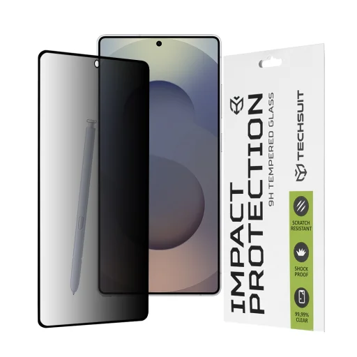 Techsuit - 111D Teljes Ragasztású Adatvédelmi Fólia - Samsung Galaxy S25 Ultra - Fekete üvegfólia - 1