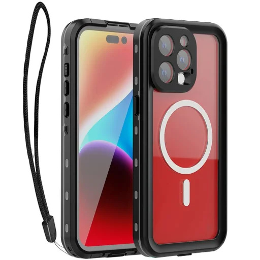 SHELLBOX DOT vízálló tok MagSafe-kompatibilis iPhone 15 Pro Max fekete tok - 3