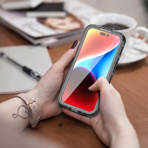 SHELLBOX DOT vízálló tok MagSafe-kompatibilis iPhone 15 Pro Max fekete tok - 5