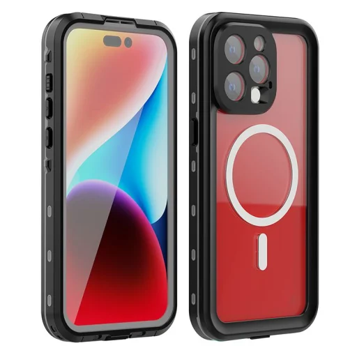 SHELLBOX DOT vízálló tok MagSafe-kompatibilis iPhone 15 Pro Max fekete tok - 1